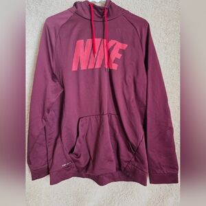 Nike Maroon Hoodie with Red Logo